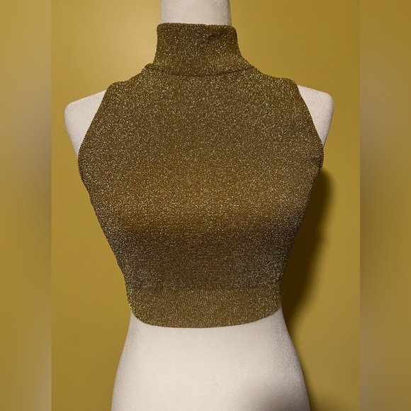 Vintage Loucas gold metallic crop top-80s - Picture 2 of 4